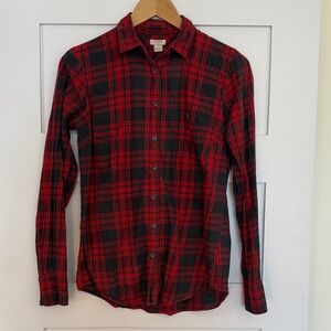 J. Crew Red and Black Flannel Shirt